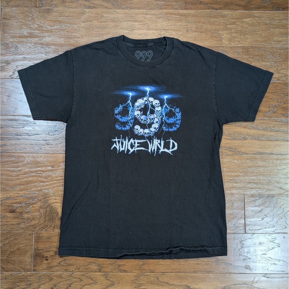 Juice Wrld 999 Club Vanity‎ Tshirt Skeleton Graphics Size Large (20x28) Black